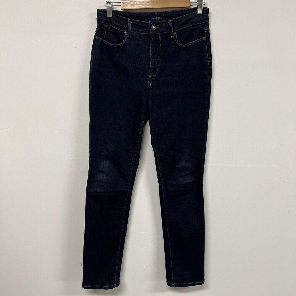 Talbots Women’s Straight Leg Jeans Size 8 Classic Fit Mid Rise Dark Wash Denim